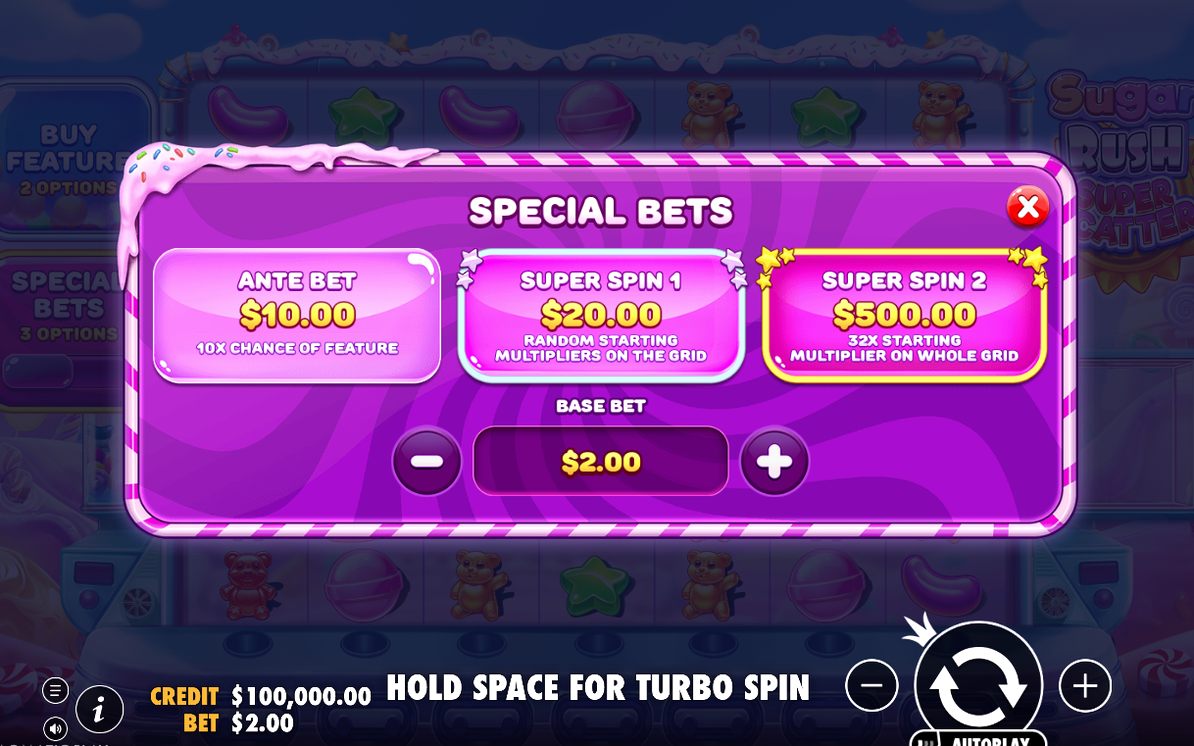 Super Free Spins start, x2 on all 49 grid positions.