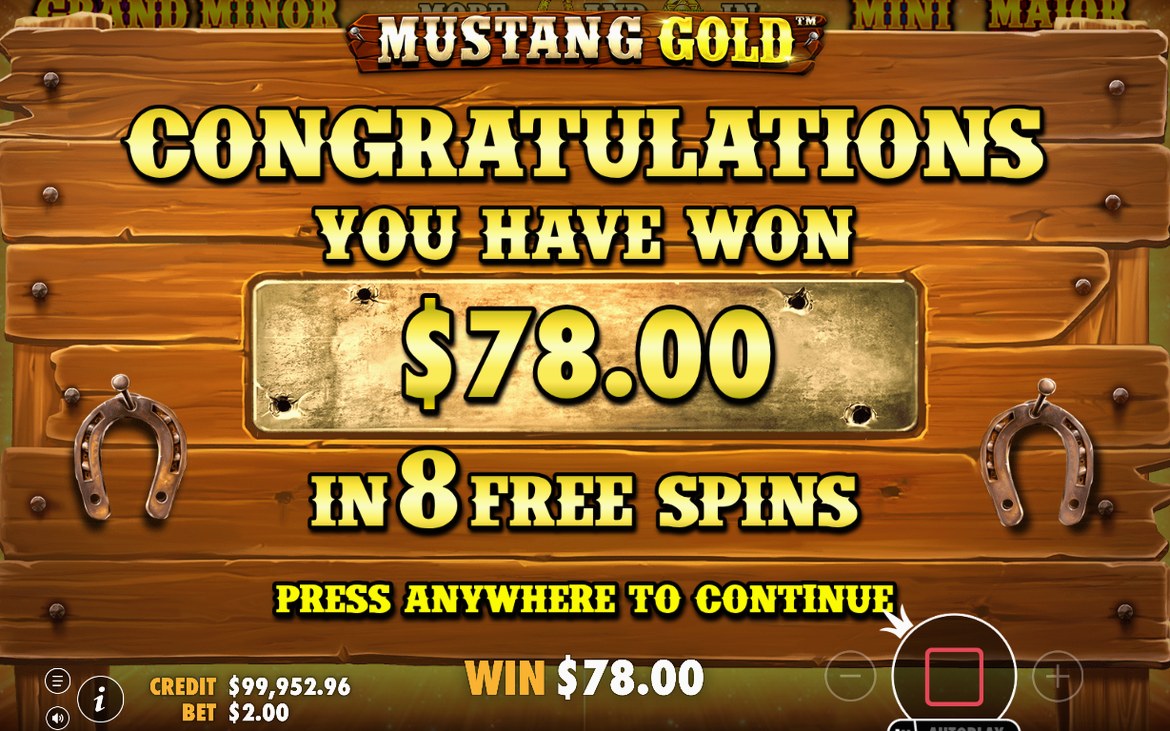 Win screen with payline win and Money Collect sum