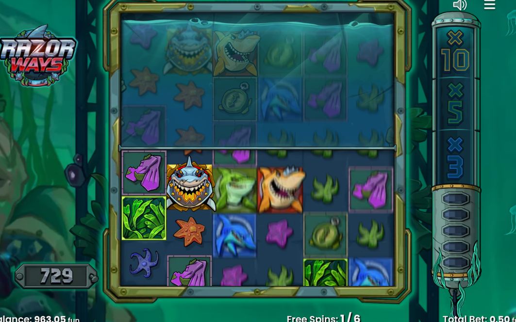 Free Spins Feature in progress with the Total Multiplier