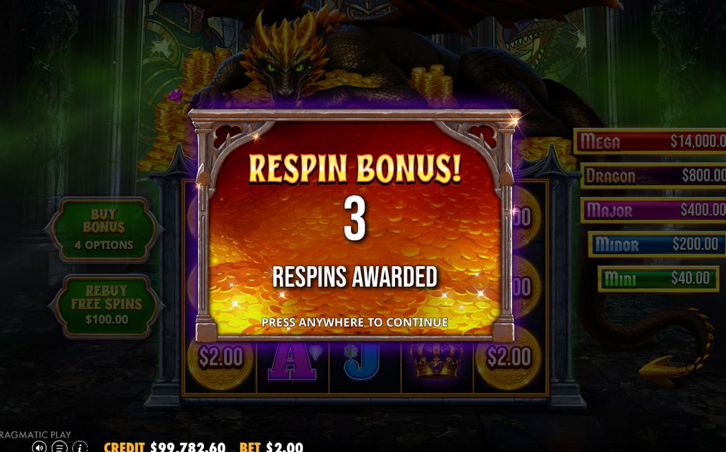 Respin Bonus grid with MONEY symbols held in place