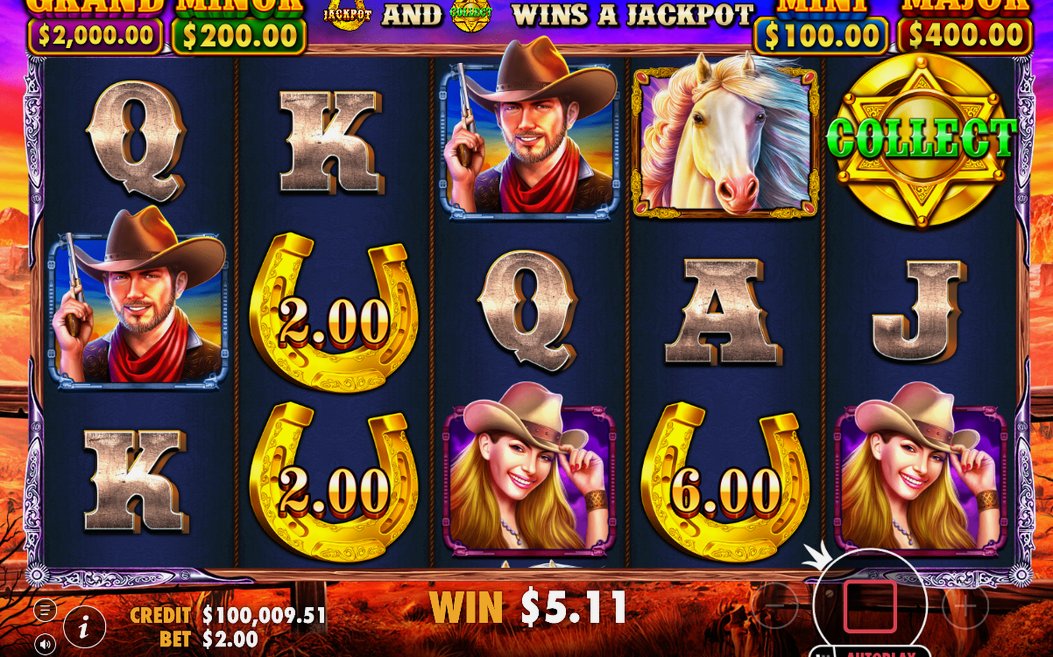 Jackpot Reveal Bonus Game, pick horseshoes to reveal
